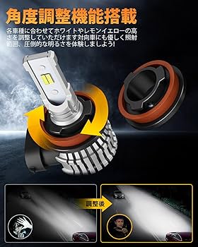 Amazon | 【角度調整可h8 led フォグ レモンイエロー】BORDAN